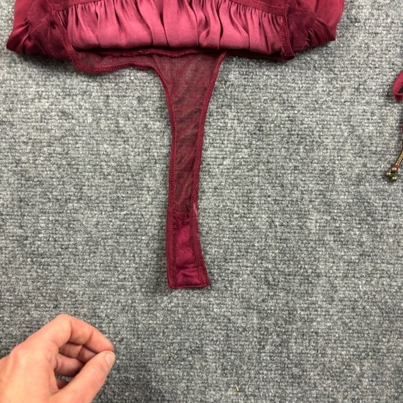 FREE PEOPLE Intimately Women’s Another Round Pomegranate Red Blouse bodysuit XS - Picture 7 of 14